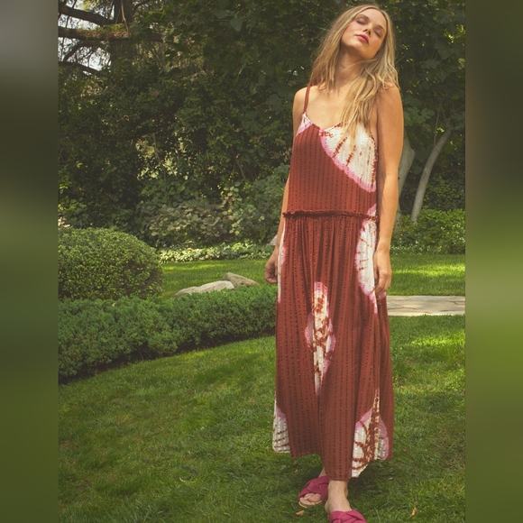 Anthropologie Dresses & Skirts - Anthropologie The ODells Cora dress tie dye rust color maxi sz Small